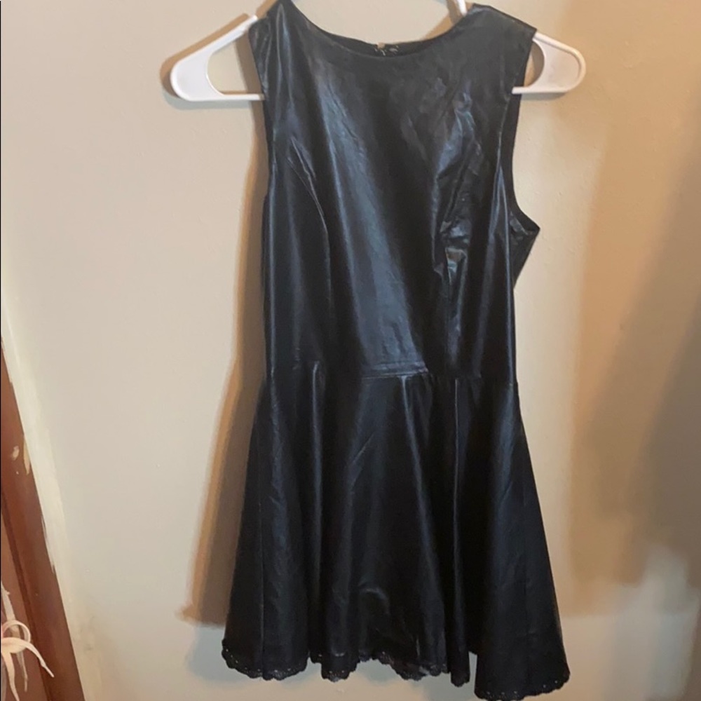 Fit & flare faux leather dress